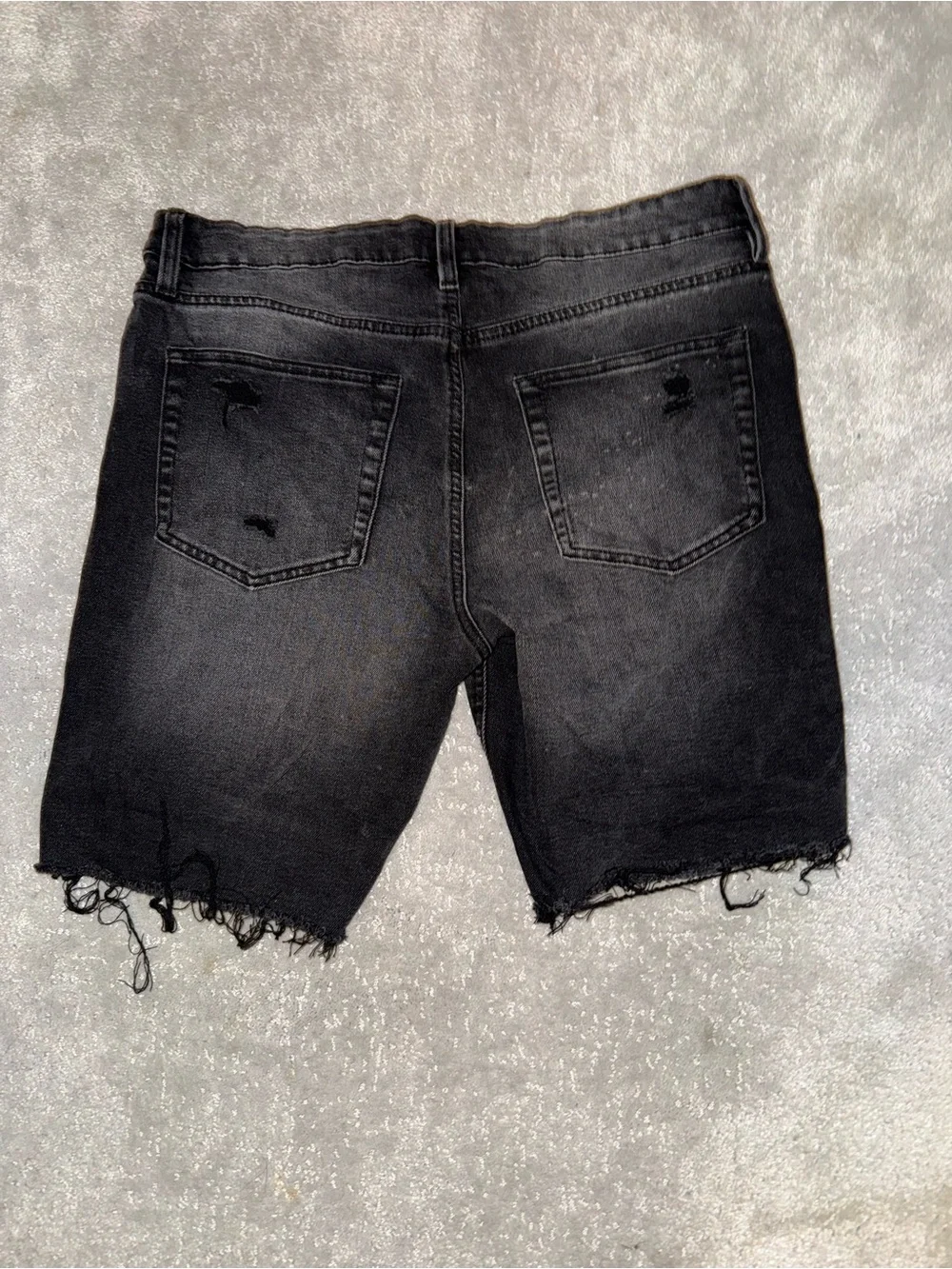 Men's Distressed Black Denim Shorts